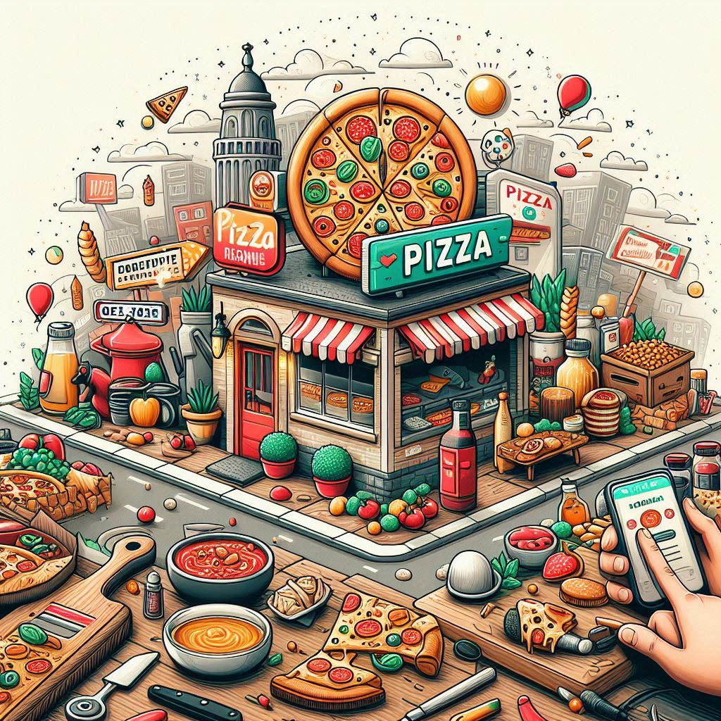 Pizzaria em uma esquina
